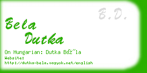 bela dutka business card